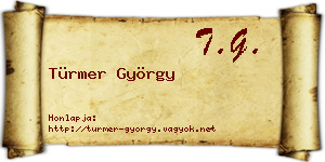 Türmer György névjegykártya